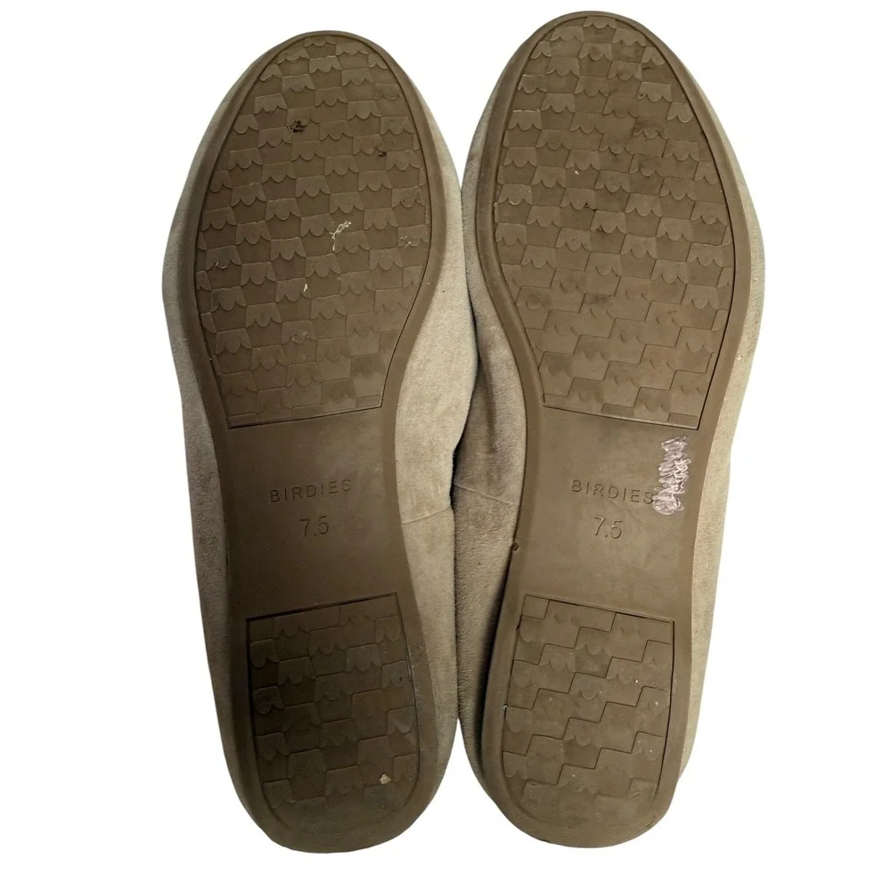 Birdies Starling Loafers Women 7.5 Tan‎ Taupe Suede Quilted Comfort Flat Shoes